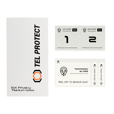 Szkło hartowane Tel Protect 10X Privacy Titanium prywatyzujące antyszpiegowskie do Iphone 17 Pro Max