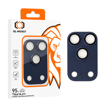 Hartowane szkło Tel Protect 95% AR+AF Full Metal Camera Protector na aparat do Iphone 17 Pro niebieskie (wyspa)