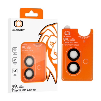Szkło hartowane Tel Protect Titanium Lens 99% AR na aparat obiektyw kamerę ochronne do Iphone 16/16 Plus czarne