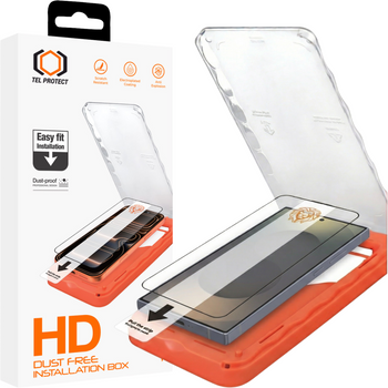 Hartowane szkło Tel Protect Dust-Free Easy Fit HD Titan do Samsung Galaxy S25 Ultra czarne (with fingerprint unlock)