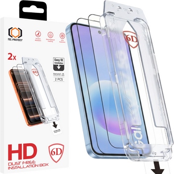 Hartowane szkło Tel Protect Dust-Free Easy Fit Full Glue 6D do Samsung Galaxy A36 5G czarne - 2 sztuki