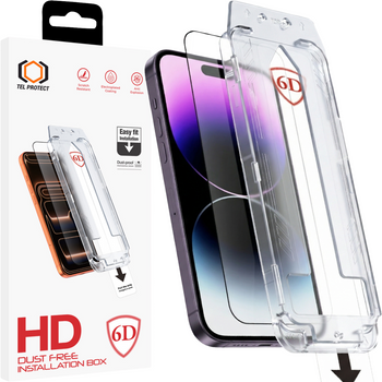 Hartowane szkło Tel Protect Dust-Free Easy Fit Full Glue 6D do Iphone 14 czarne