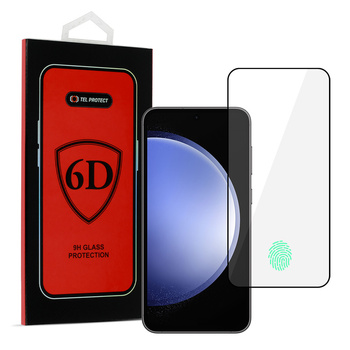 Hartowane szkło Tel Protect Full Glue 6D do SAMSUNG GALAXY S22/S23 CZARNE (with fingerprint unlock)