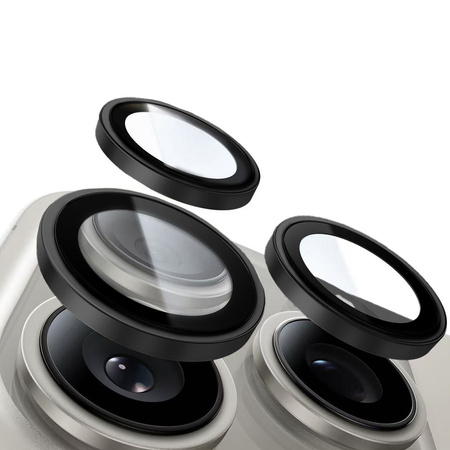 Szkło hartowane Tel Protect Titanium Lens 99% AR na aparat obiektyw kamerę ochronne do Iphone 15/15 Plus czarne