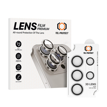 Gehärtetes Glas Tel Protect 3D Lens zum Schutz der Kameraobjektive für Samsung Galaxy S25 Ultra transparent (Objektiv 5 Stück)