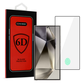 Hartowane szkło Tel Protect Full Glue 6D do SAMSUNG GALAXY S24 ULTRA CZARNE (with fingerprint unlock)