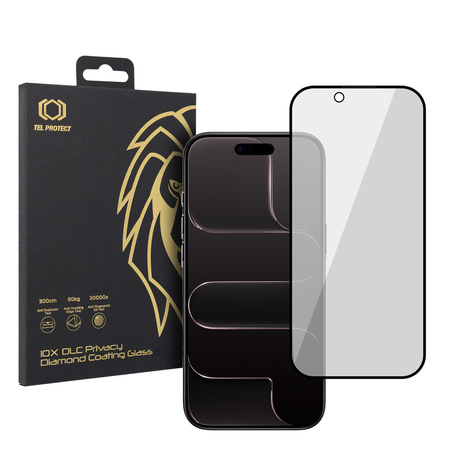 Hartowane szkło Tel Protect 10X Privacy DLC Diamond Coating do Iphone 17 Air