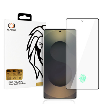 Szkło hartowane Tel Protect 10X Privacy Titanium prywatyzujące antyszpiegowskie do Samsung Galaxy S25 Ultra