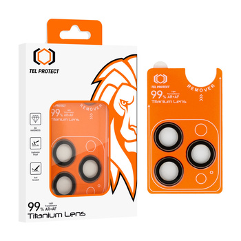 Szkło hartowane Tel Protect Titanium Lens 99% AR na aparat obiektyw kamerę ochronne do Iphone 15 Pro/15 Pro Max tytanowe