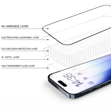 Hartowane szkło Tel Protect Full Glue 6D Matte do Samsung Galaxy S25 Edge Czarne (with fingerprint unlock)
