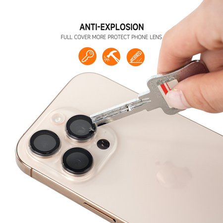 Szkło hartowane Tel Protect Titanium Lens 99% AR na aparat obiektyw kamerę ochronne do Iphone 15 Pro/15 Pro Max przezroczyste