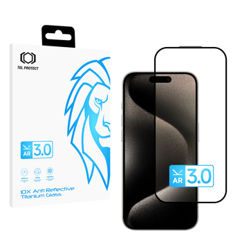 Hartowane szkło Tel Protect 10X AR 3.0 AntiReflective Titanium Glass do Iphone 15 Pro
