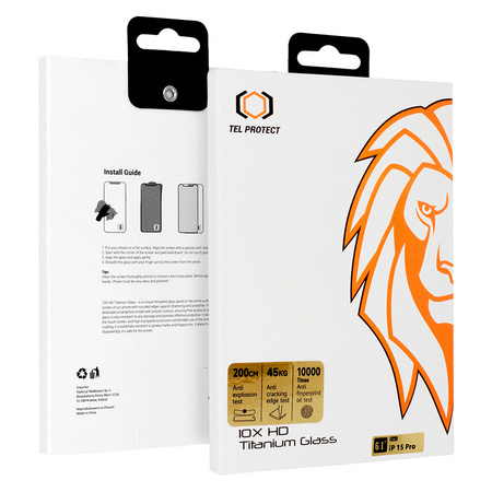 Szkło hartowane Tel Protect 10X HD Titanium ochrona ekranu wyświetlacza do Iphone 14 Pro Max