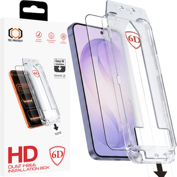 Hartowane szkło Tel Protect Dust-Free Easy Fit Full Glue 6D do Samsung Galaxy S26 Plus czarne (with fingerprint unlock)