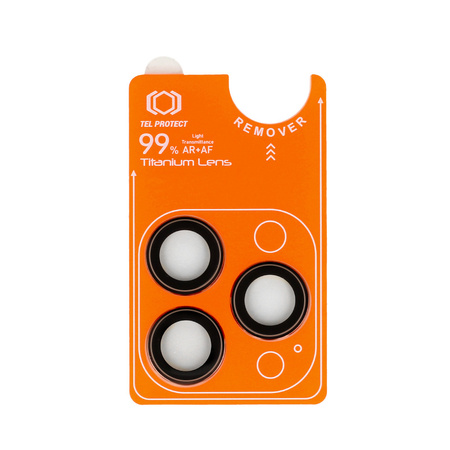 Szkło hartowane Tel Protect Titanium Lens 99% AR na aparat obiektyw kamerę ochronne do Iphone 15 Pro/15 Pro Max tytanowe