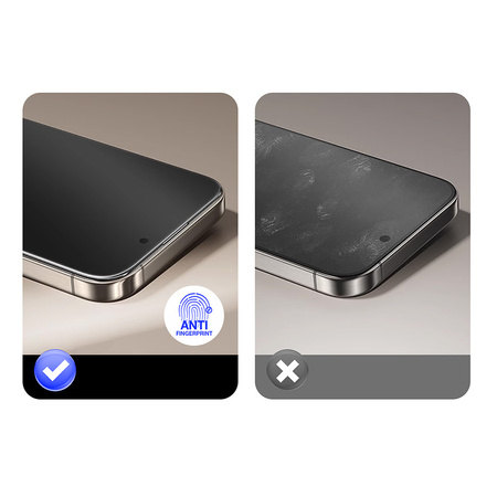 Hartowane szkło Tel Protect Full Glue 6D Matte do Samsung Galaxy S25 Edge Czarne (with fingerprint unlock)