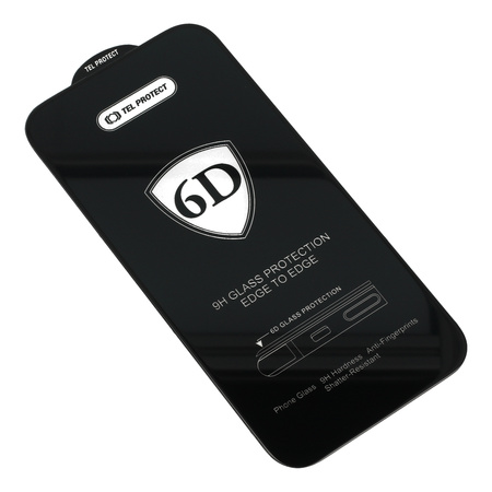 Hartowane szkło Tel Protect Full Glue 6D do SAMSUNG GALAXY S22 PLUS CZARNE (with fingerprint unlock)