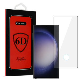 Hartowane szkło Tel Protect Full Glue 6D do SAMSUNG GALAXY S23 ULTRA CZARNE (with fingerprint unlock)