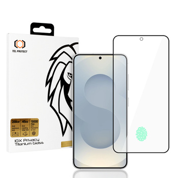 Szkło hartowane Tel Protect 10X Privacy Titanium prywatyzujące antyszpiegowskie do Samsung Galaxy S25 Plus/S24 Plus
