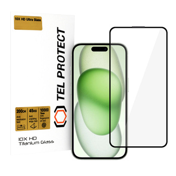 Szkło hartowane Tel Protect 10X HD Titanium ochrona ekranu wyświetlacza do Iphone 15 (koperta)
