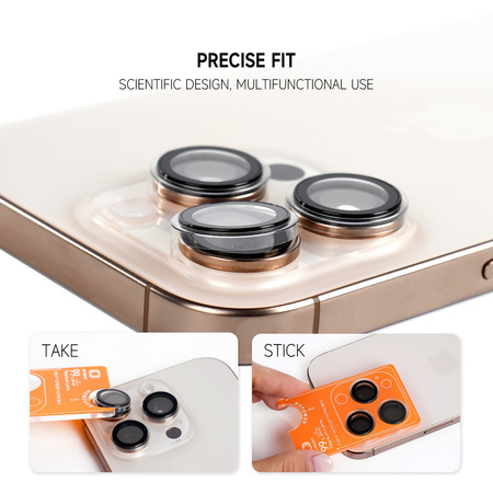 Gehärtetes Glas Tel Protect Titanium Lens 99% AR zum Schutz der Kameraobjektive für Iphone 14/14 Plus/16e schwarz