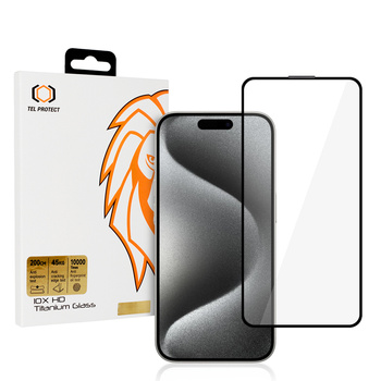 Szkło hartowane Tel Protect 10X HD Titanium ochrona ekranu wyświetlacza do Iphone 15 Pro Max