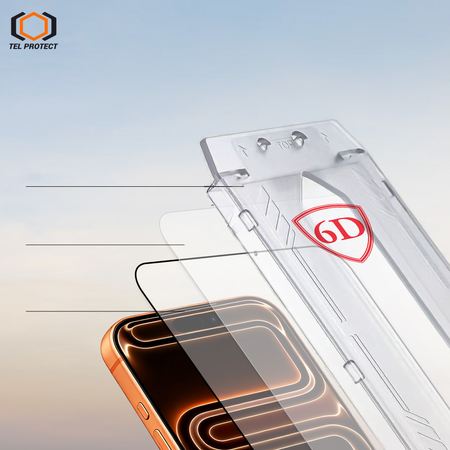 Hartowane szkło Tel Protect Dust-Free Easy Fit Privacy Full Glue 6D do Iphone 16 czarne