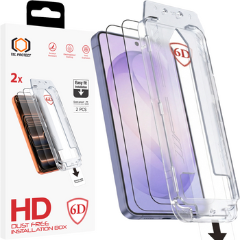Hartowane szkło Tel Protect Dust-Free Easy Fit Full Glue 6D do Samsung Galaxy S26 Ultra czarne (with fingerprint unlock) - 2 sztuki