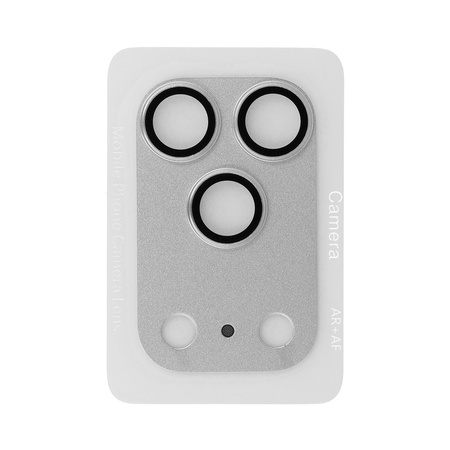Hartowane szkło Tel Protect 95% AR+AF Full Metal Camera Protector na aparat do Iphone 17 Pro Max srebrne (wyspa)