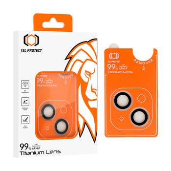 Gehärtetes Glas Tel Protect Titanium Lens 99% AR zum Schutz der Kameraobjektive für Iphone 14/14 Plus/16e transparent