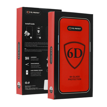 Hartowane szkło Tel Protect Full Glue 6D do SAMSUNG GALAXY S22/S23 CZARNE (with fingerprint unlock) - PAKIET 10 SZTUK