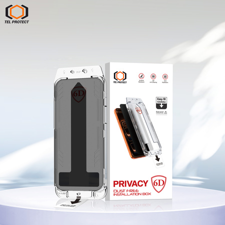 Hartowane szkło Tel Protect Dust-Free Easy Fit Privacy Full Glue 6D do Samsung Galaxy S25 czarne (with fingerprint unlock)