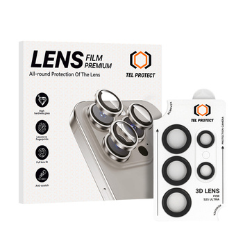 Szkło hartowane Tel Protect 3D Lens na aparat obiektyw kamerę ochronne do Samsung Galaxy S24 Ultra czarne (obiektyw 5 sztuk)