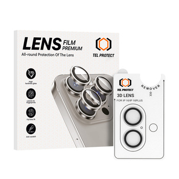 Szkło hartowane Tel Protect 3D Lens na aparat obiektyw kamerę ochronne do Iphone 16/16 Plus przezroczysty (obiektyw 2 sztuki)