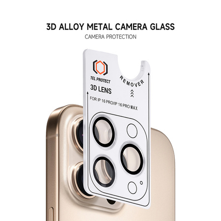 Gehärtetes Glas Tel Protect 3D Lens zum Schutz der Kameraobjektive für Iphone 13 Pro/13 Pro Max blau (Objektiv 3 Stück)