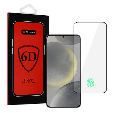 Hartowane szkło Tel Protect Full Glue 6D do SAMSUNG GALAXY S24 PLUS CZARNE (with fingerprint unlock)