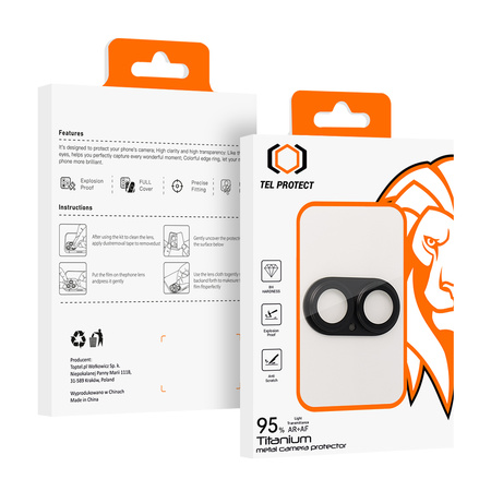 Gehärtetes Glas Tel Protect 95% AR+AF Full Metal Camera Protector Kameraschutz für Iphone 17 schwarz (Kamerainsel)