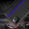 Tel Protect CARBON Case do Iphone 13 Pro Czarny z niebieskim paskiem