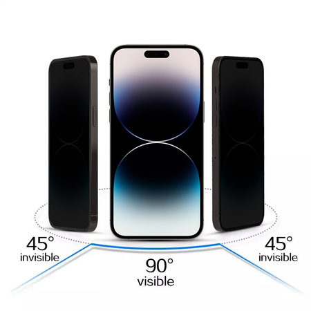 Gehärtetes Glas Tel Protect 10X Privacy Titanium mit Blickschutz (Anti-Spy) für Iphone 16 Plus