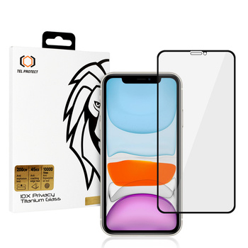 Szkło hartowane Tel Protect 10X Privacy Titanium prywatyzujące antyszpiegowskie do Iphone 11/XR