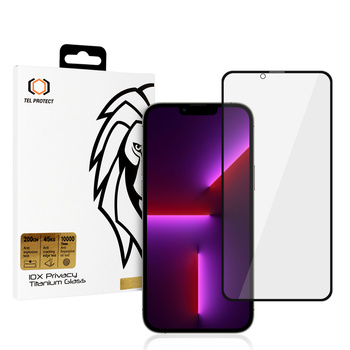 Szkło hartowane Tel Protect 10X Privacy Titanium prywatyzujące antyszpiegowskie do Iphone 13 Pro Max