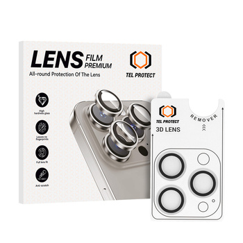 Szkło hartowane Tel Protect 3D Lens na aparat obiektyw kamerę ochronne do Iphone 15 Pro/15 Pro Max przezroczyste (obiektyw 3 sztuki)