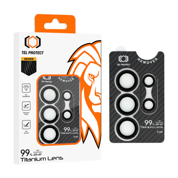 Szkło hartowane Carbon Tel Protect Titanium Lens 99% AR na aparat obiektyw kamerę ochronne Samsung Galaxy S25 Ultra