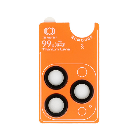 Szkło hartowane Tel Protect Titanium Lens 99% AR na aparat obiektyw kamerę ochronne do Iphone 14 Pro/14 Pro Max czarne