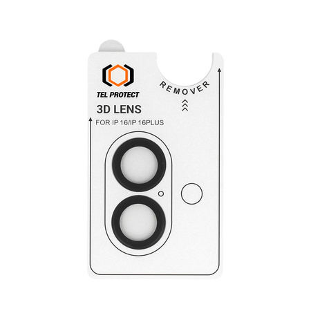 Szkło hartowane Tel Protect 3D Lens na aparat obiektyw kamerę ochronne do Iphone 16/16 Plus czarne (obiektyw 2 sztuki)
