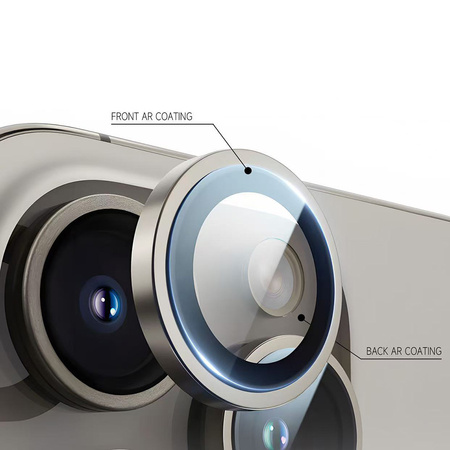 Gehärtetes Glas Tel Protect Titanium Lens 99% AR zum Schutz der Kameraobjektive für Iphone 16 Pro/16 Pro Max Titan