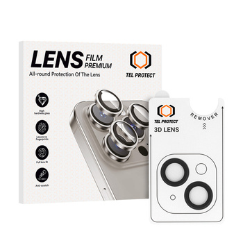 Szkło hartowane Tel Protect 3D Lens na aparat obiektyw kamerę ochronne do Iphone 15/15 Plus czarne (obiektyw 2 sztuki)