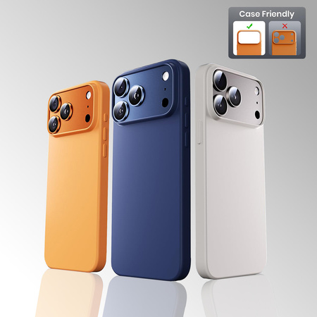 Hartowane szkło Tel Protect 95% AR+AF Full Metal Camera Protector na aparat do Iphone 17 srebrne (wyspa)