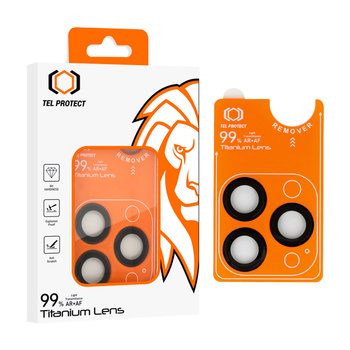 Szkło hartowane Tel Protect Titanium Lens 99% AR na aparat obiektyw kamerę ochronne do Iphone 13 Pro/13 Pro Max czarne