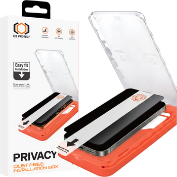 Hartowane szkło Tel Protect Dust-Free Easy Fit Privacy Titan do Iphone 16 Pro/17 czarne